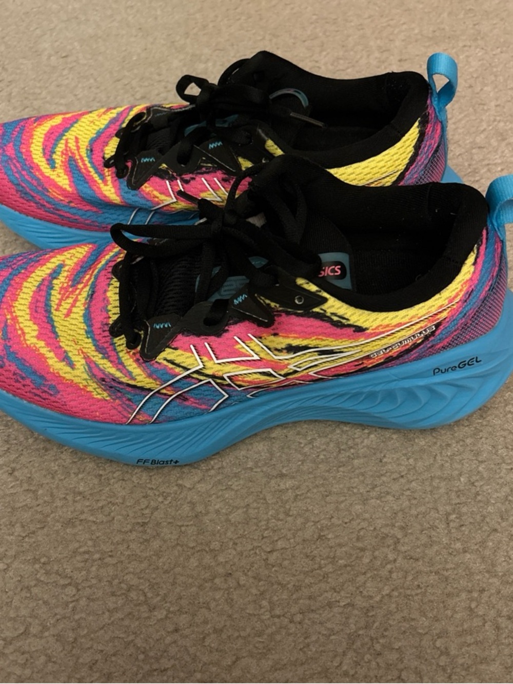 Asics Gel Cumulus Women's Multicolor Running Shoes - Blue, Pink & Yellow